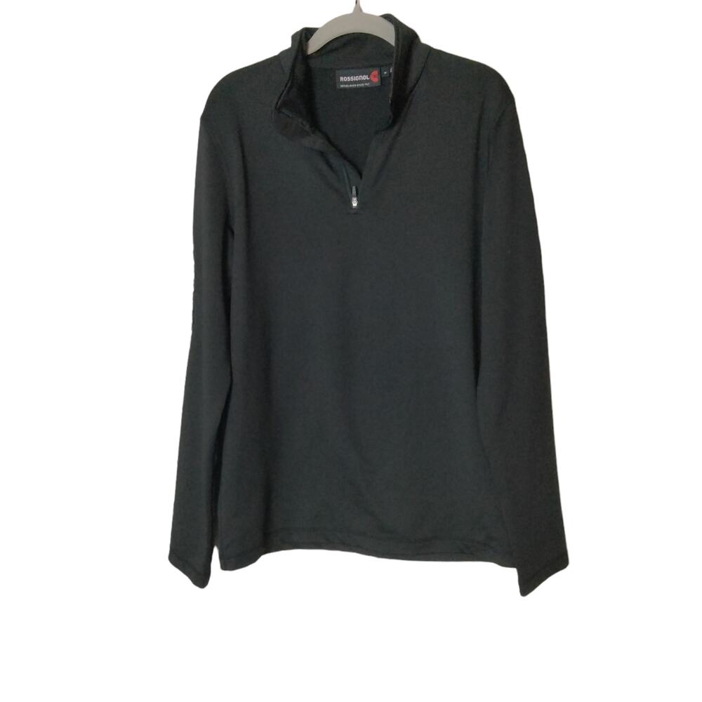 Rossignol Mens Sz M Black Quarter Zip Pullover Performance Sweatshirt Skiing